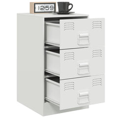 vidaXL Bedside Cabinets 2 pcs White 34.5x39x62 cm Steel 4
