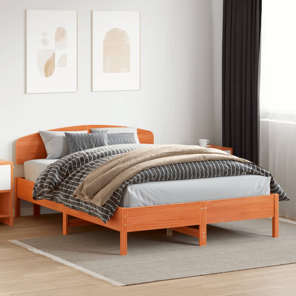 vidaXL Headboard Wax Brown 150 cm Solid Wood Pine 3