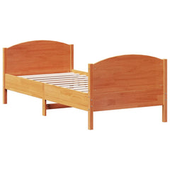 vidaXL Bed Frame without Mattress Wax Brown 75x190 cm Small Single Solid Wood Pine 2