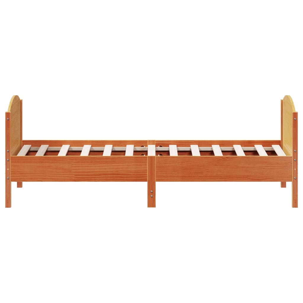 Bed Frame without Mattress Solid Wood Pine Length 190 cm Wax brown 75 cm