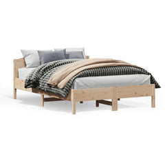 Bed Frame without Mattress Solid Wood Pine Length Natural