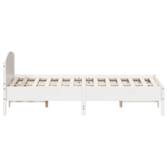 Bed Frame without Mattress Solid Wood Pine Length 200 cm White 140 cm