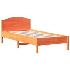 vidaXL Bed Frame without Mattress Wax Brown 100x200 cm Solid Wood Pine 2
