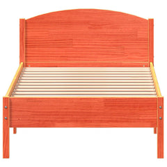 vidaXL Bed Frame without Mattress Wax Brown 100x200 cm Solid Wood Pine 4