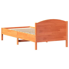 vidaXL Bed Frame without Mattress Wax Brown 100x200 cm Solid Wood Pine 6