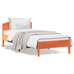 vidaXL Bed Frame without Mattress Wax Brown 100x200 cm Solid Wood Pine 1