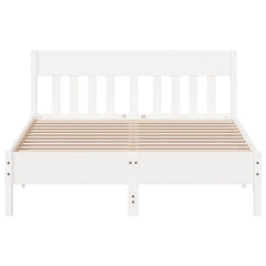 Bed Frame without Mattress Solid Wood Pine Length 200 cm White 120 cm