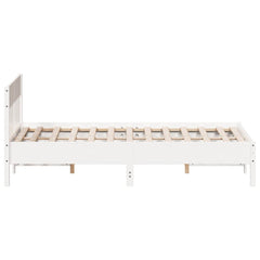 Bed Frame without Mattress Solid Wood Pine Length 200 cm White 120 cm