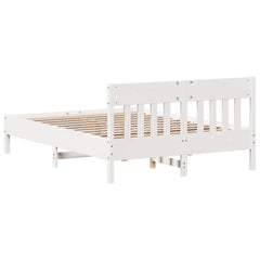 Bed Frame without Mattress Solid Wood Pine Length 200 cm White 120 cm