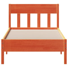vidaXL Bed Frame without Mattress Wax Brown 100x200 cm Solid Wood Pine 4