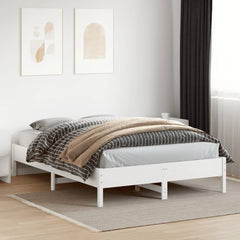 vidaXL Bed Frame without Mattress White 140x200 cm Solid Wood Pine 3