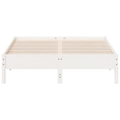 vidaXL Bed Frame without Mattress White 140x200 cm Solid Wood Pine 4