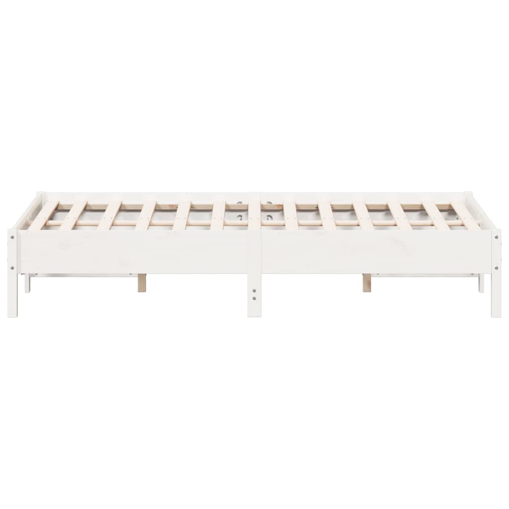 vidaXL Bed Frame without Mattress White 140x200 cm Solid Wood Pine 5
