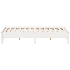 vidaXL Bed Frame without Mattress White 140x200 cm Solid Wood Pine 5