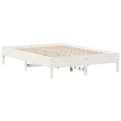 vidaXL Bed Frame without Mattress White 140x200 cm Solid Wood Pine 6