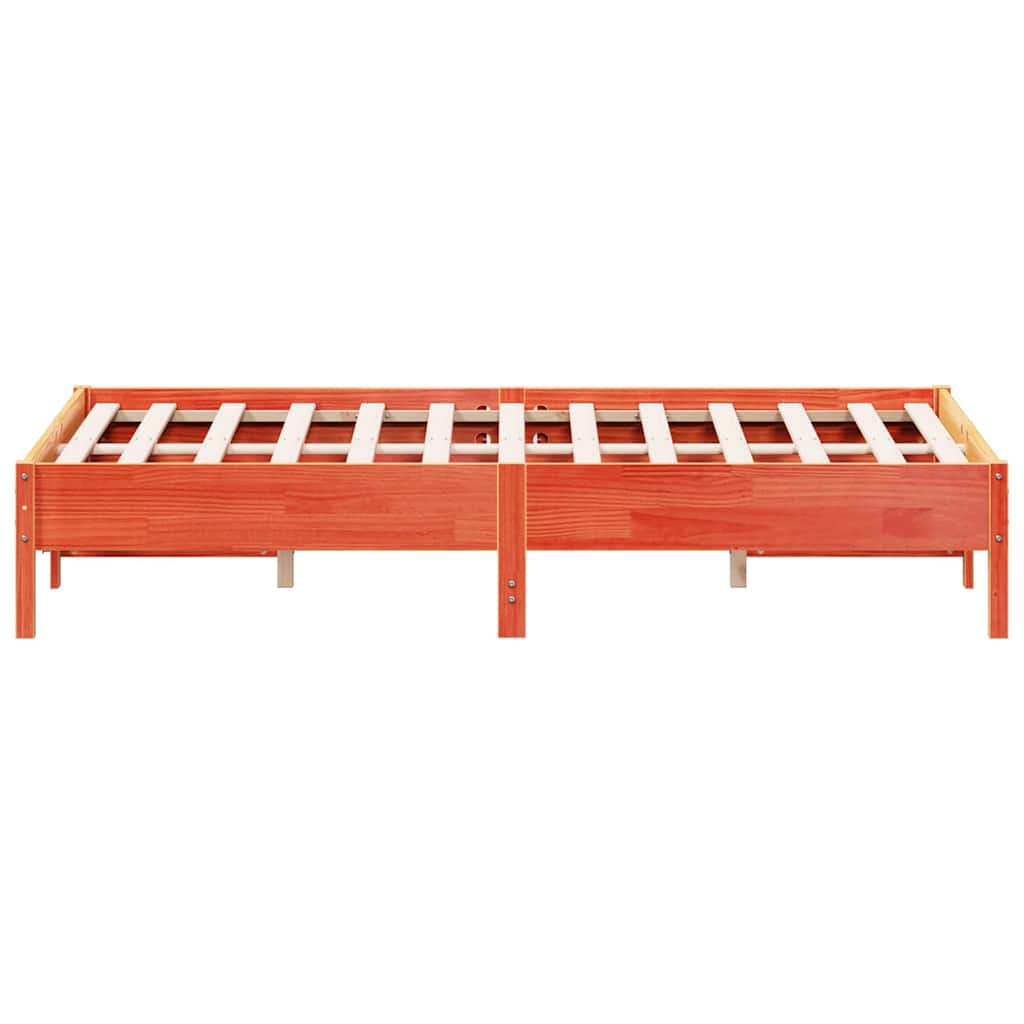 vidaXL Bed Frame without Mattress Wax Brown 120x200 cm Solid Wood Pine 5