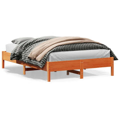 vidaXL Bed Frame without Mattress Wax Brown 120x200 cm Solid Wood Pine 1