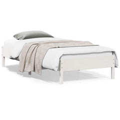 Bed Frame without Mattress Solid Wood Pine Length 200 cm White 100 cm