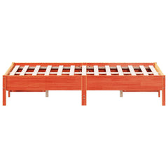 vidaXL Bed Frame without Mattress Wax Brown 135x190 cm Double Solid Wood Pine 5