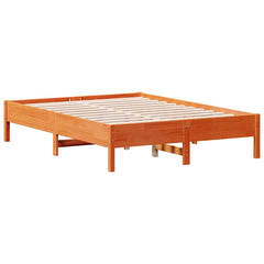 vidaXL Bed Frame without Mattress Wax Brown 120x190 cm Small Double Solid Wood Pine 2