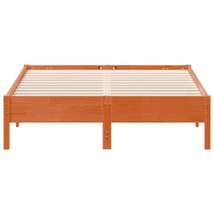 vidaXL Bed Frame without Mattress Wax Brown 120x190 cm Small Double Solid Wood Pine 4