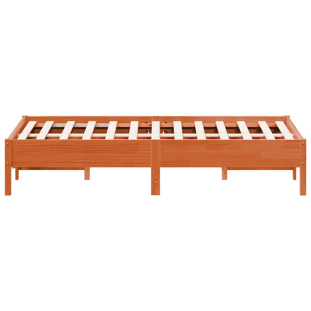 vidaXL Bed Frame without Mattress Wax Brown 120x190 cm Small Double Solid Wood Pine 5