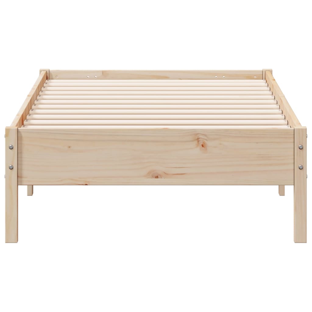 vidaXL Bed Frame without Mattress 75x190 cm Small Single Solid Wood Pine 4