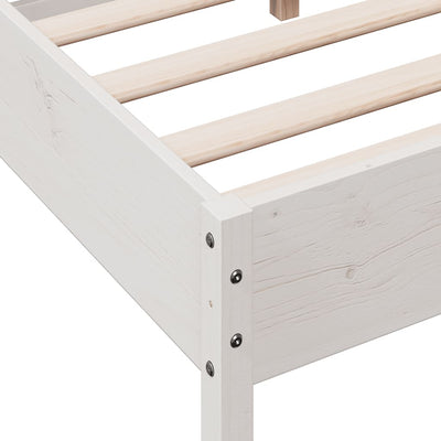 Bed Frame with Headboard White 160x200 cm Solid Wood Pine