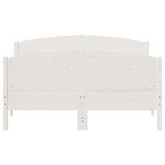 Bed Frame without Mattress Solid Wood Pine Length 200 cm White 160 cm