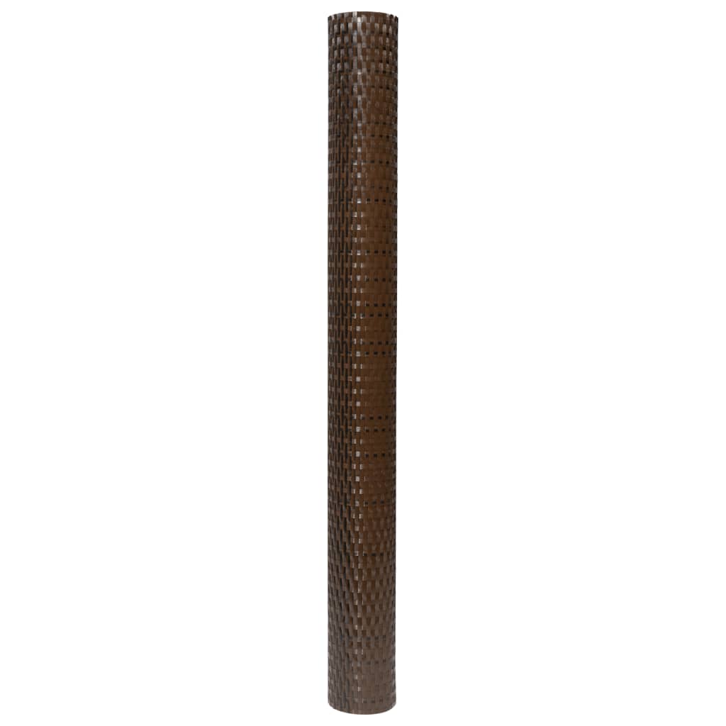 vidaXL Balcony Screen Brown and Black 300x90 cm Poly Rattan 4
