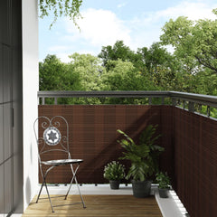 vidaXL Balcony Screen Brown and Black 600x80 cm Poly Rattan 1