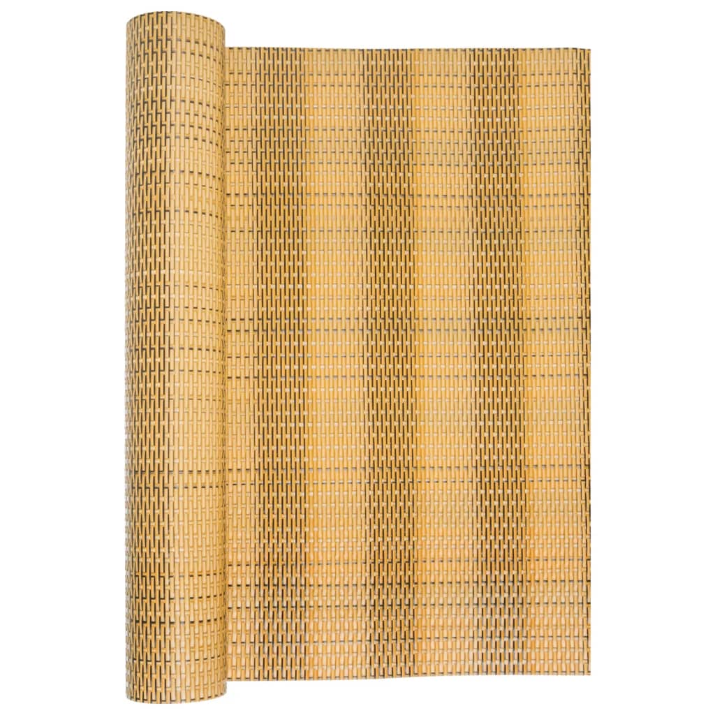 vidaXL Balcony Screen Light Brown 500x90 cm Poly Rattan 3
