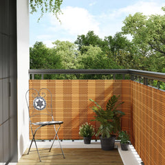 vidaXL Balcony Screen Light Brown 600x80 cm Poly Rattan 1