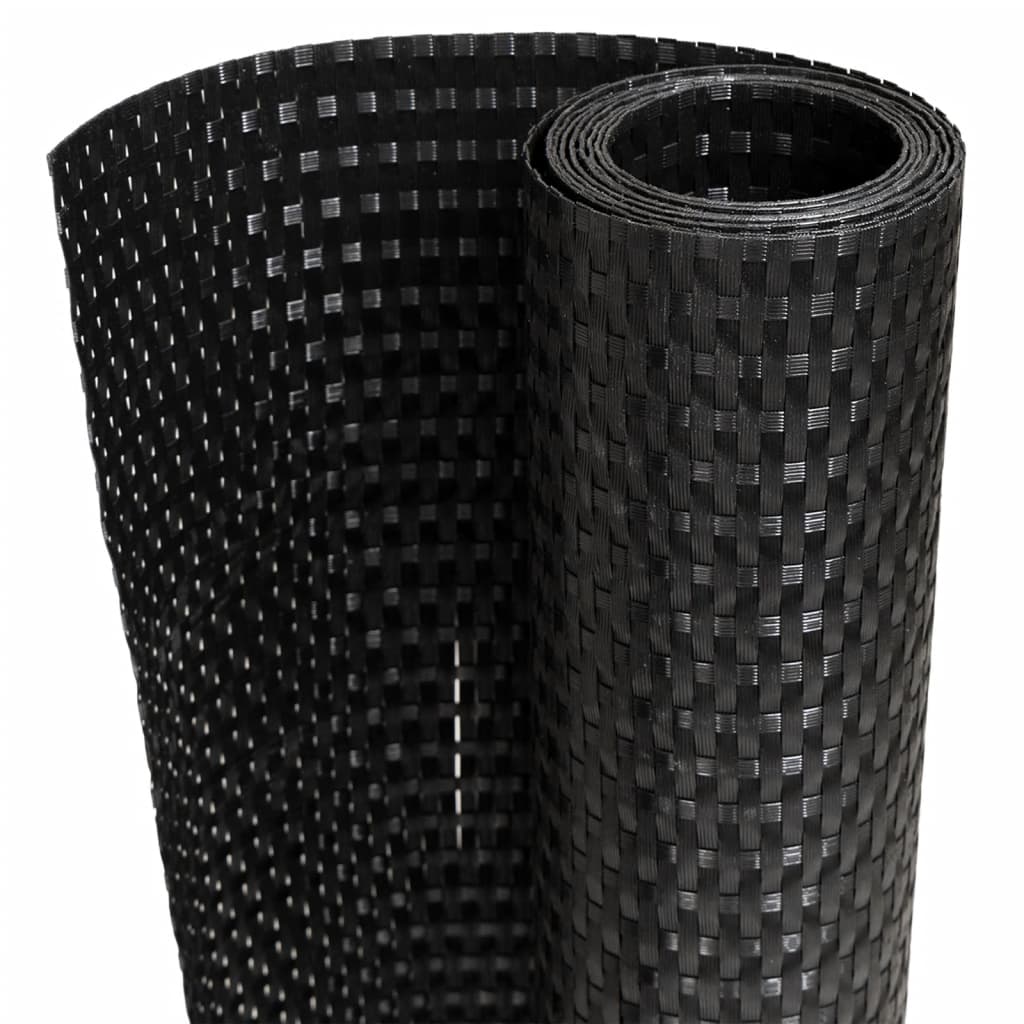 vidaXL Balcony Screen Black 400x90 cm Poly Rattan 2