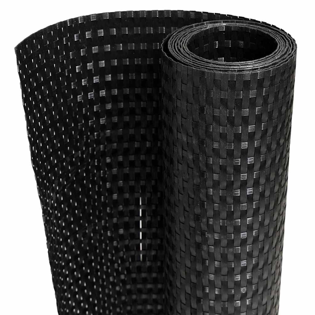 Balcony Screen 500x100 cm Poly Rattan Black