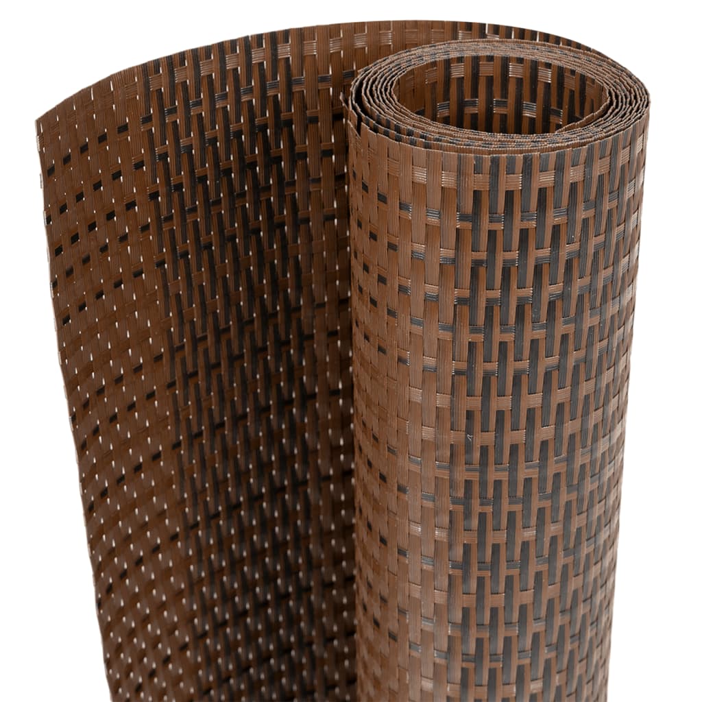 vidaXL Balcony Screens 10 pcs Brown and Black 255x19 cm Poly Rattan 2