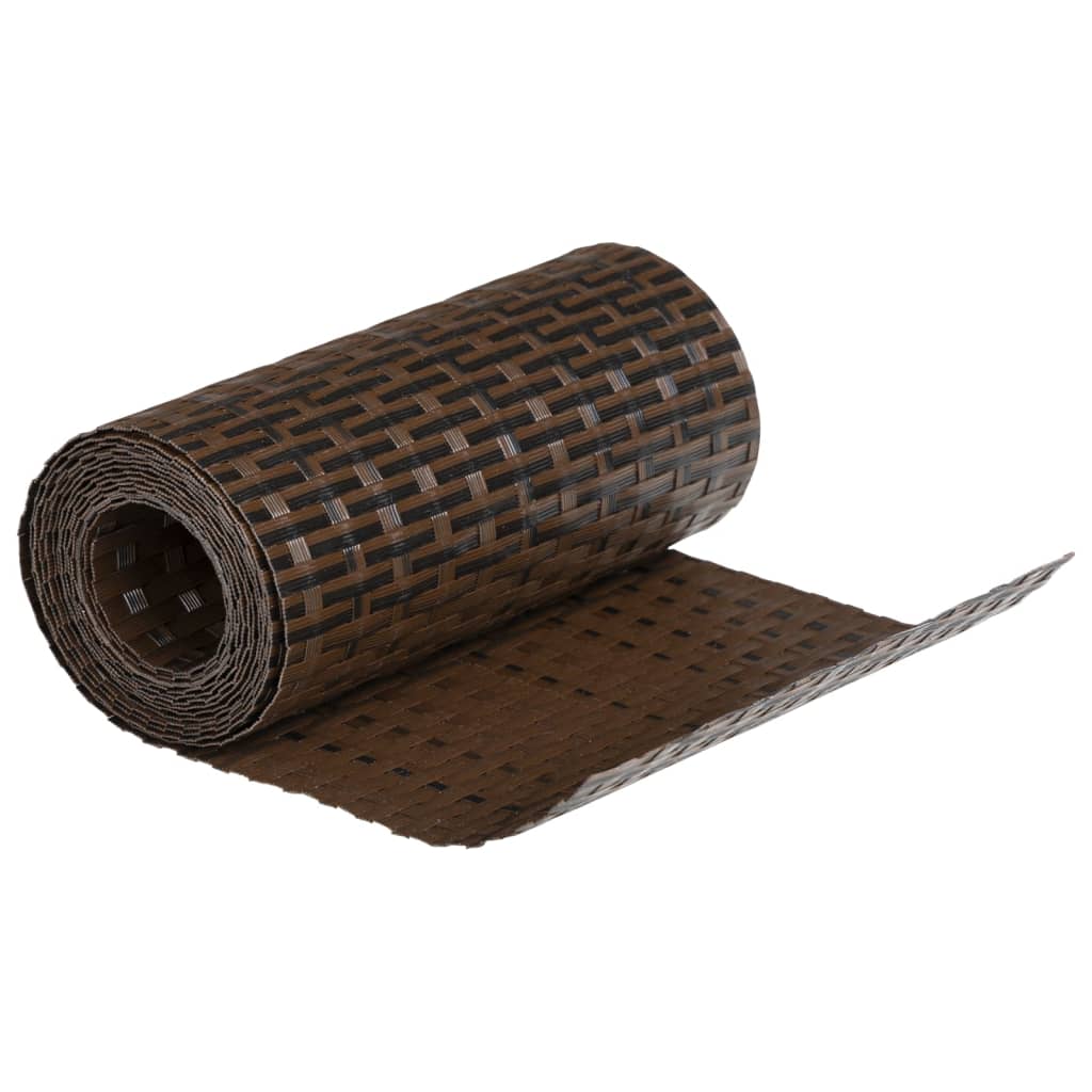 vidaXL Balcony Screens 10 pcs Brown and Black 255x19 cm Poly Rattan 5