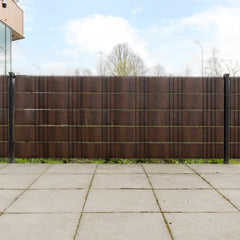 vidaXL Balcony Screens 10 pcs Brown and Black 255x19 cm Poly Rattan 1