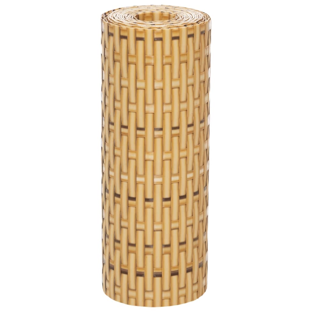 vidaXL Balcony Screens 10 pcs Light Brown 255x19 cm Poly Rattan 4