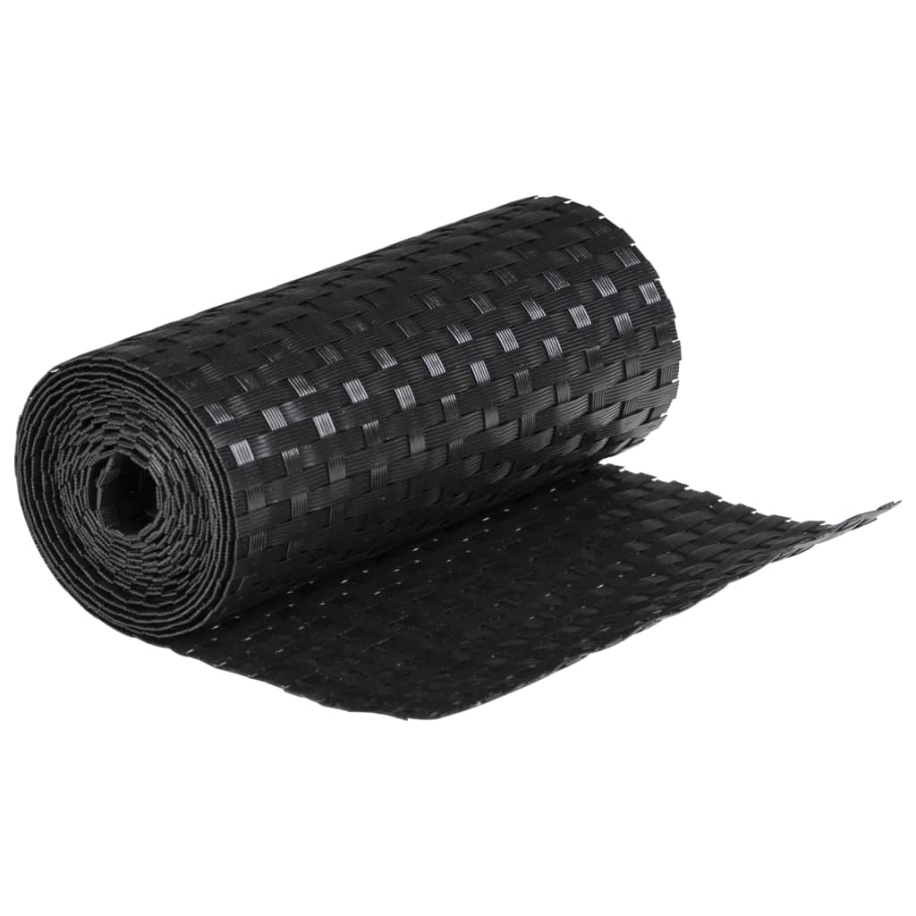 vidaXL Balcony Screens 5 pcs Black 255x19 cm Poly Rattan 5