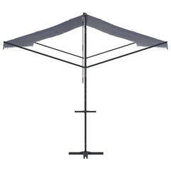 vidaXL Free Standing Awning Blue and White 600x300 cm Fabric and Steel 4