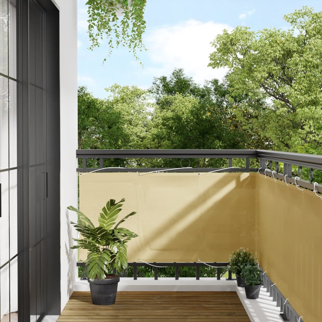 vidaXL Balcony Screen Sand 75x800 cm 100% Polyester Oxford 1