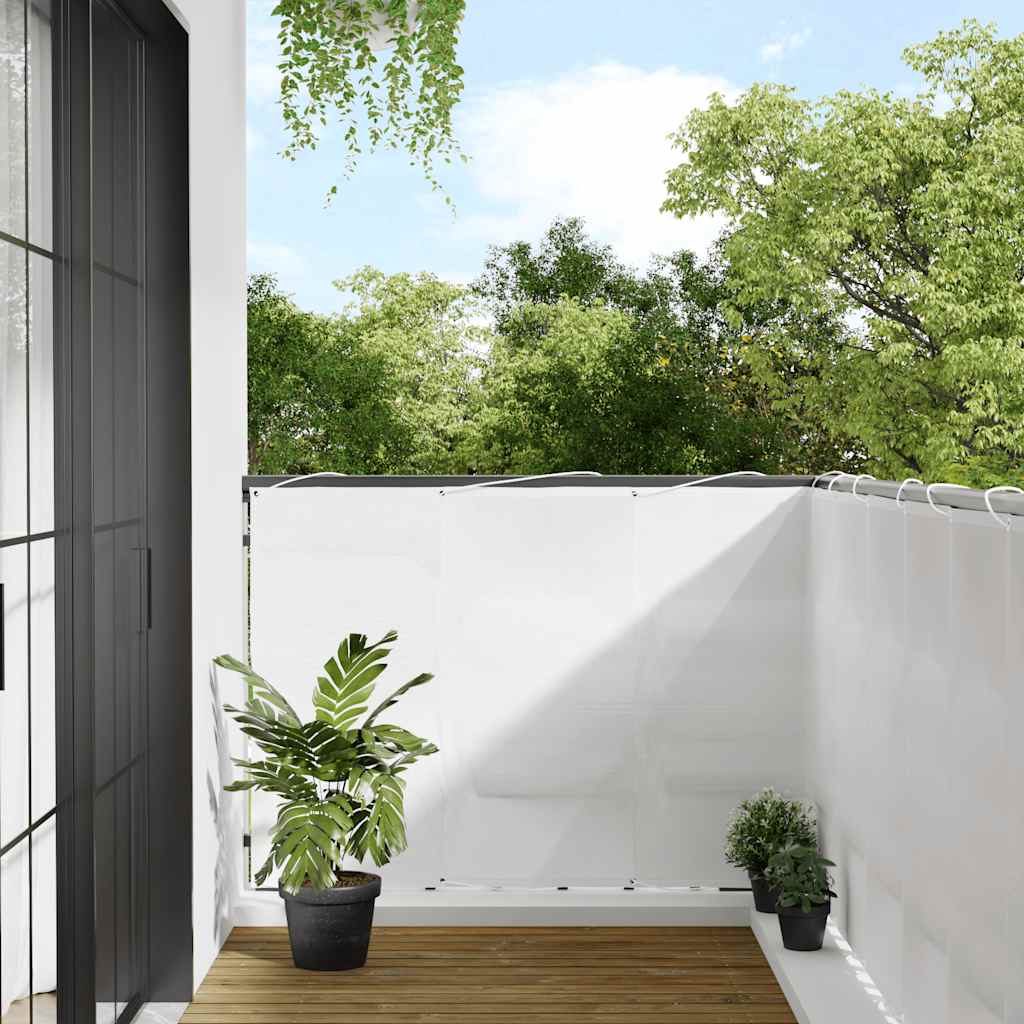 vidaXL Balcony Screen White 120x700 cm 100% Polyester Oxford 1