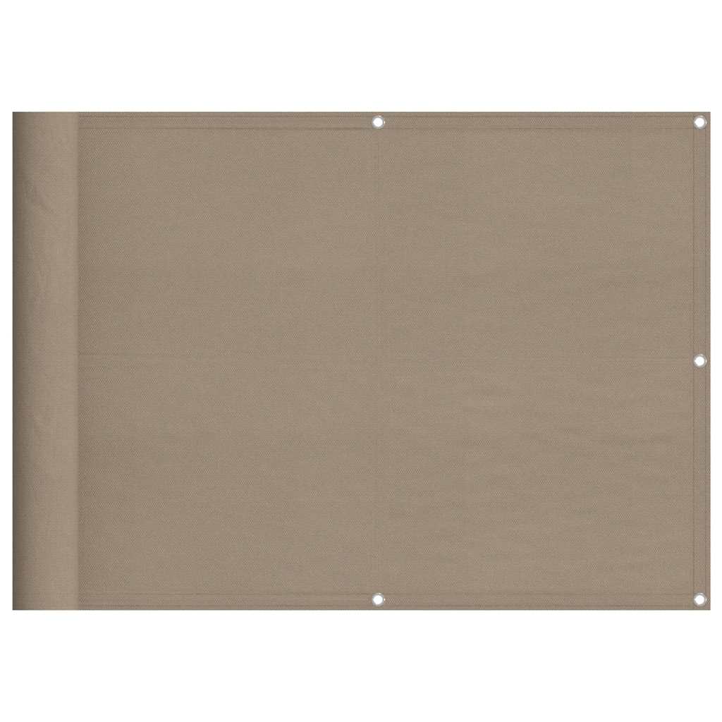 vidaXL Balcony Screen Taupe 75x800 cm 100% Polyester Oxford 2