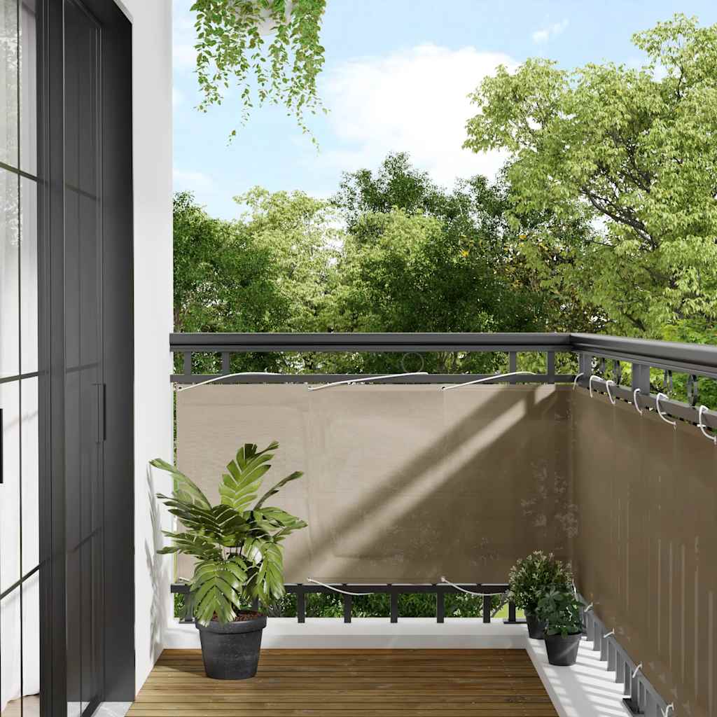 vidaXL Balcony Screen Taupe 75x800 cm 100% Polyester Oxford 1