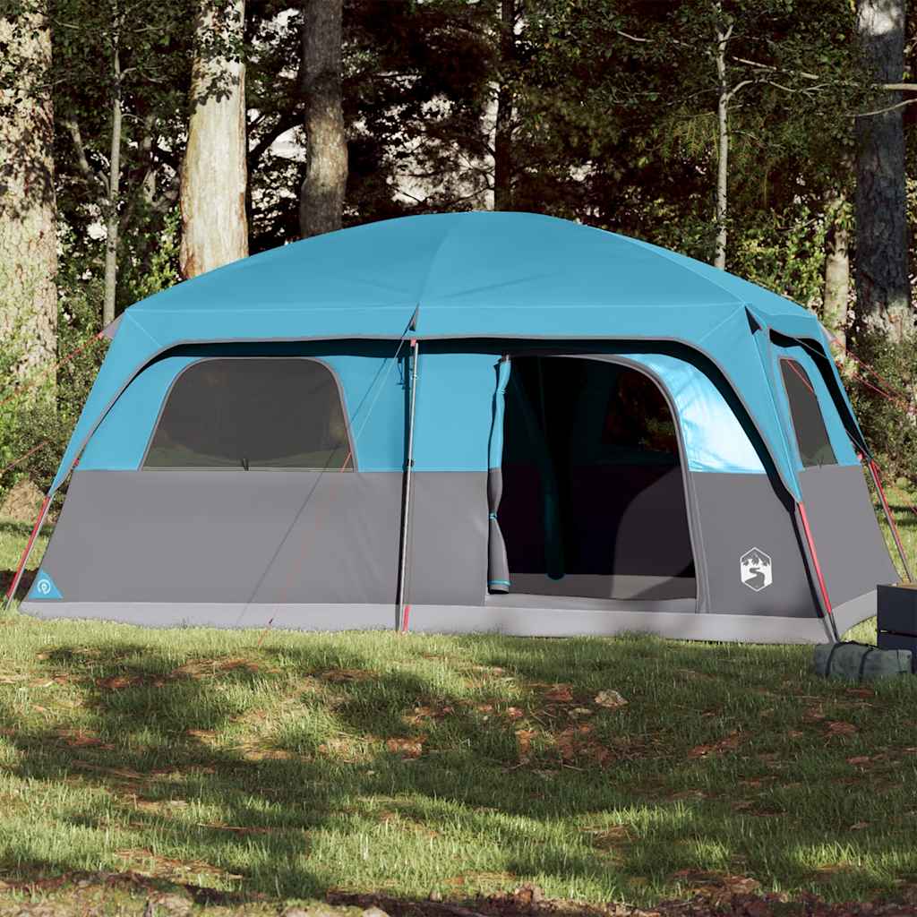 Family Tent Cabin Waterproof Blue 8-person
