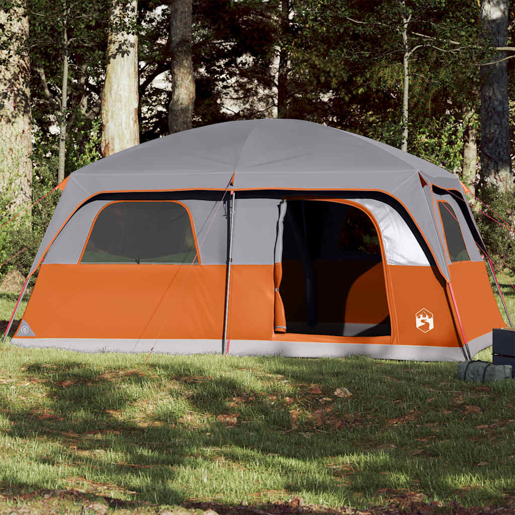 Family Tent Cabin Waterproof Grey and orange 8-person