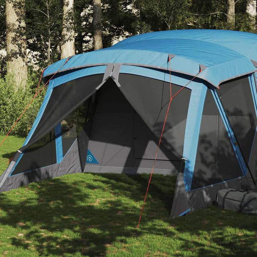 Family Tent with Porch Waterproof Blue 4-person