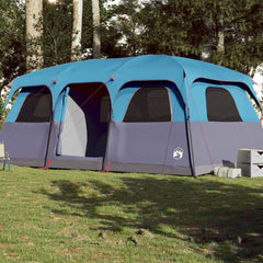 Family Tent Cabin Waterproof Blue 10-person