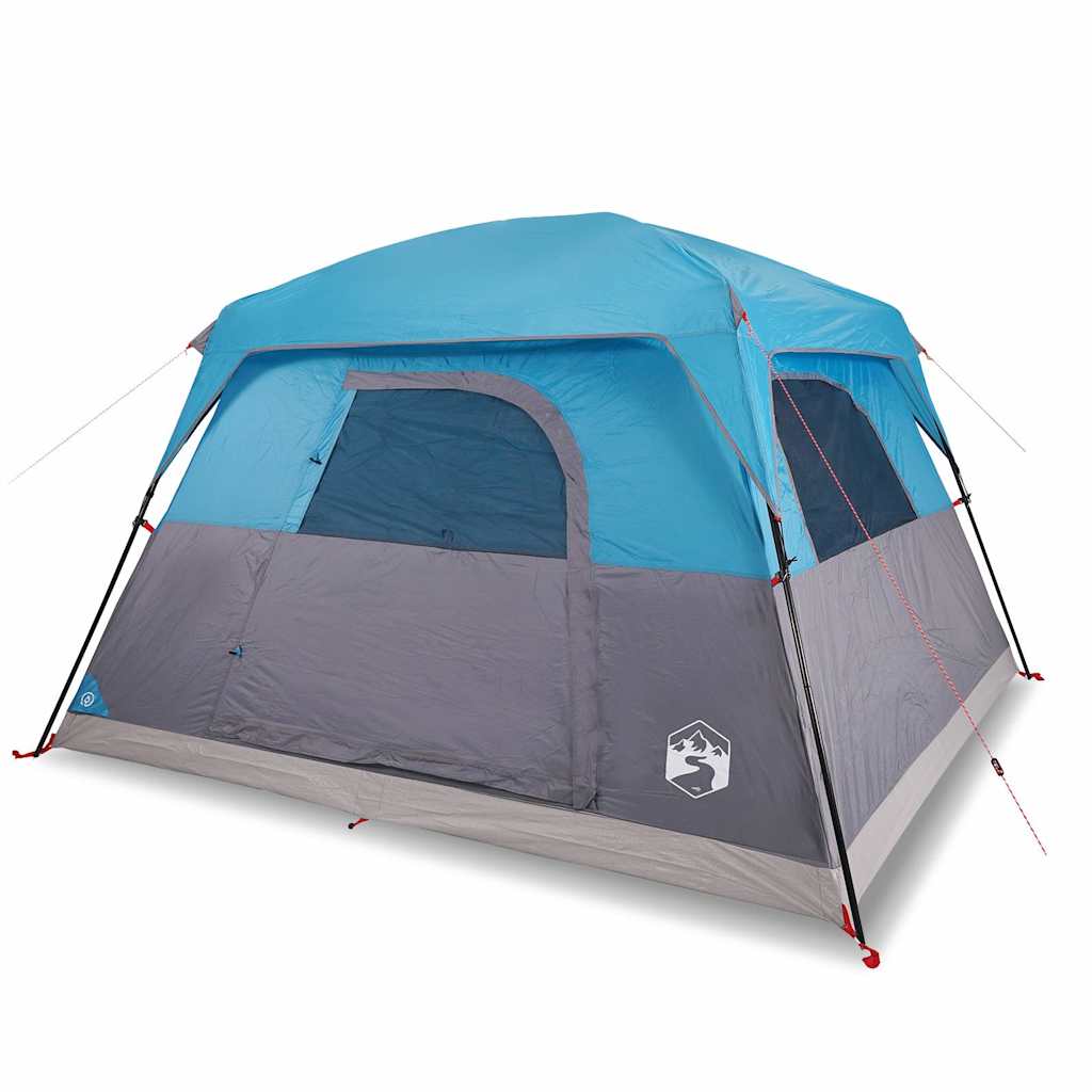 Family Tent Cabin Waterproof Blue 4-person